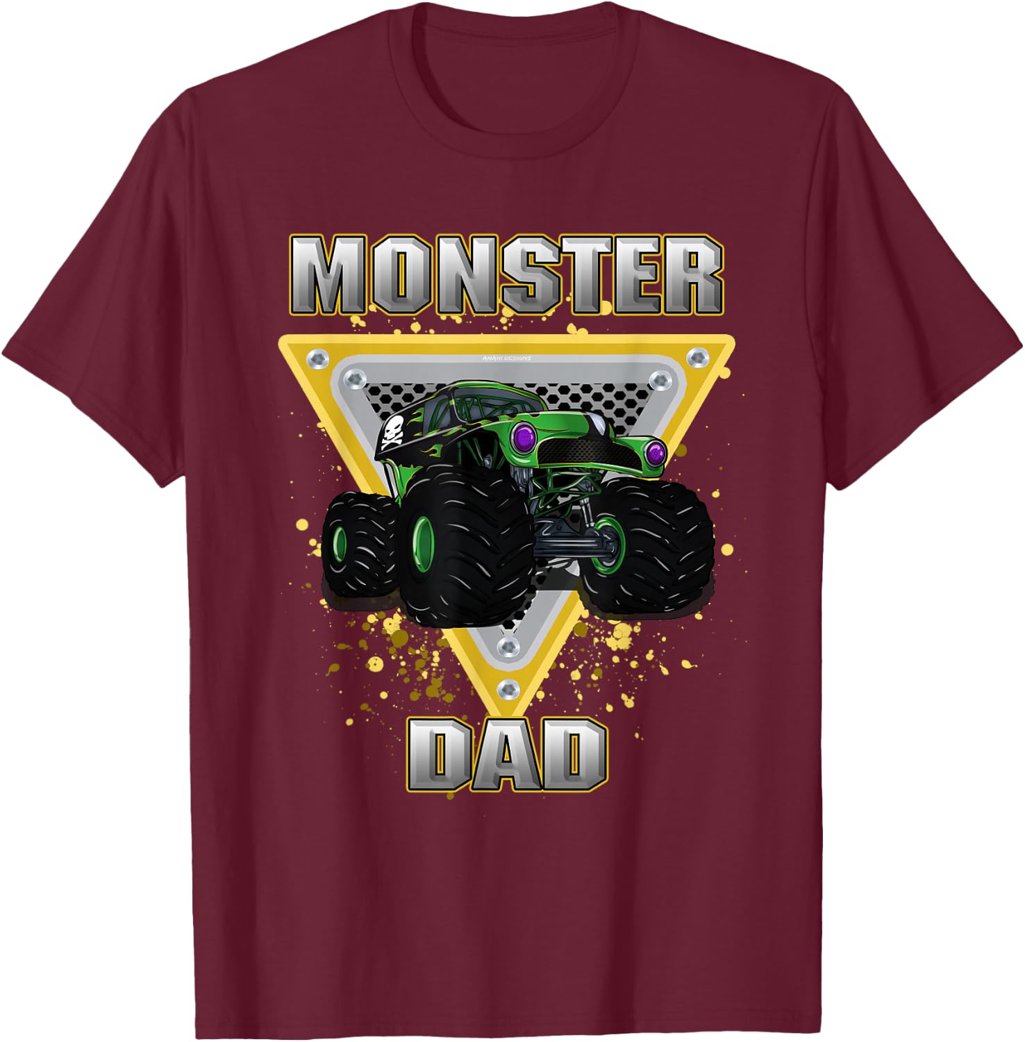 Monster Truck Dad T-Shirt - T-Shirt | Maroon