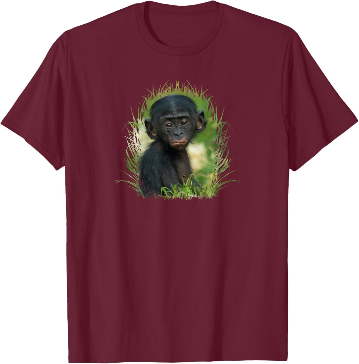 Baby Bonobo Ape T-Shirt - T-Shirt | Maroon