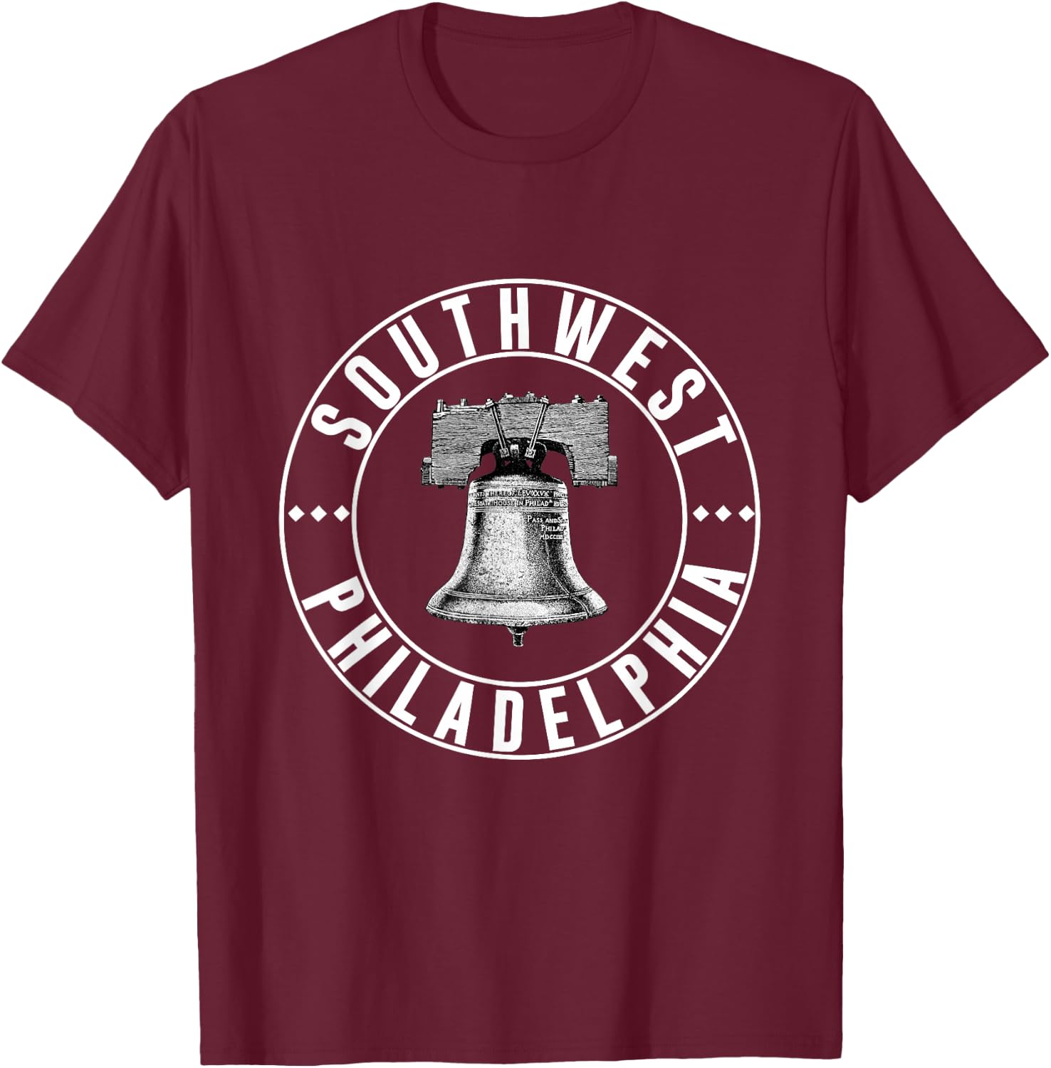 Southwest Philly Neighborhood Philadelphia Liberty Bell T-Shirt - T-Shirt | Maroon