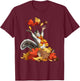 Cute Squirrel With Fall Leaves Autumn Animal Thanksgiving T-Shirt - T-Shirt | Maroon
