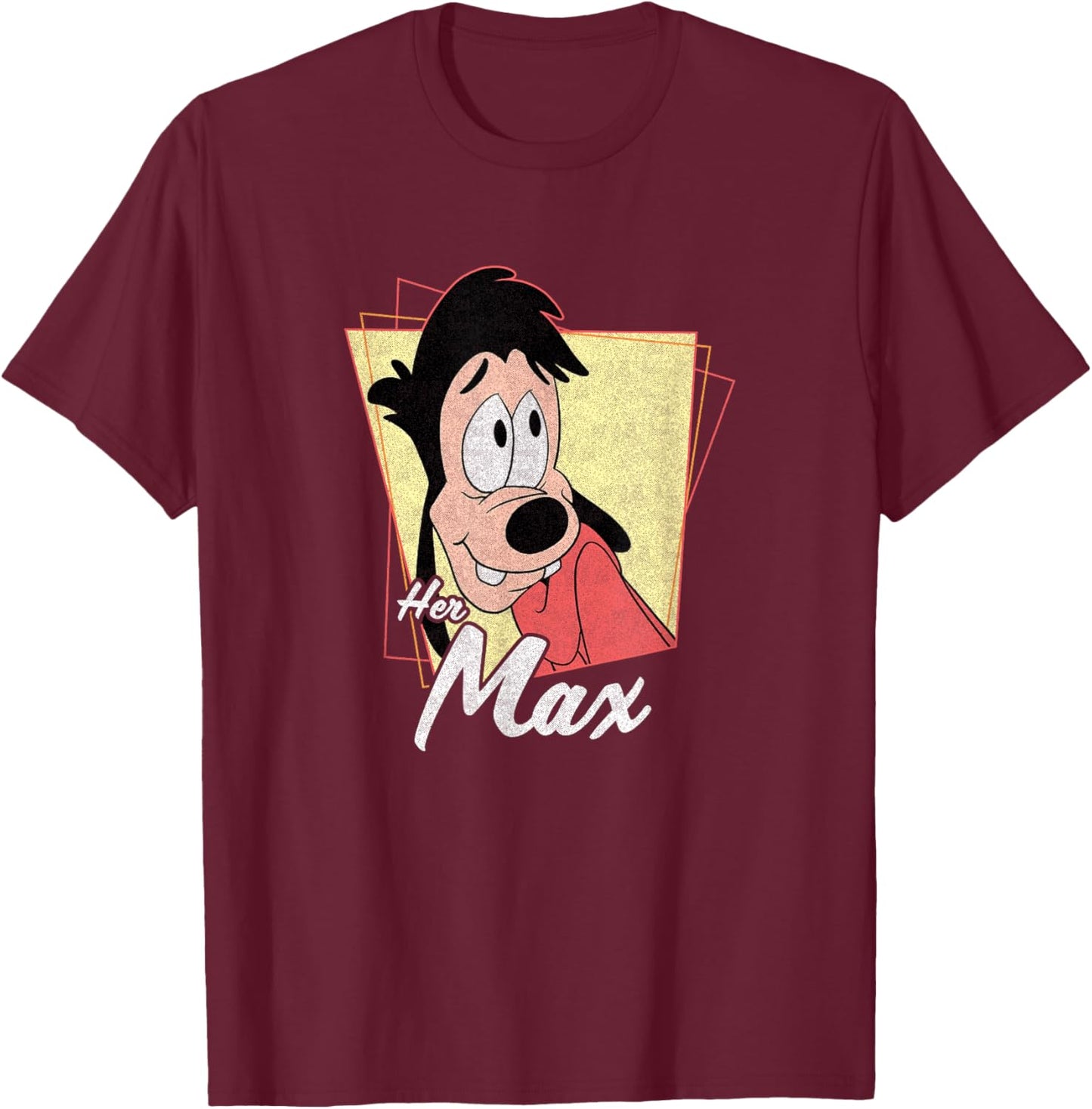 Disney A Goofy Movie Her Max Vintage Distressed Poster T-Shirt - T-Shirt | Maroon