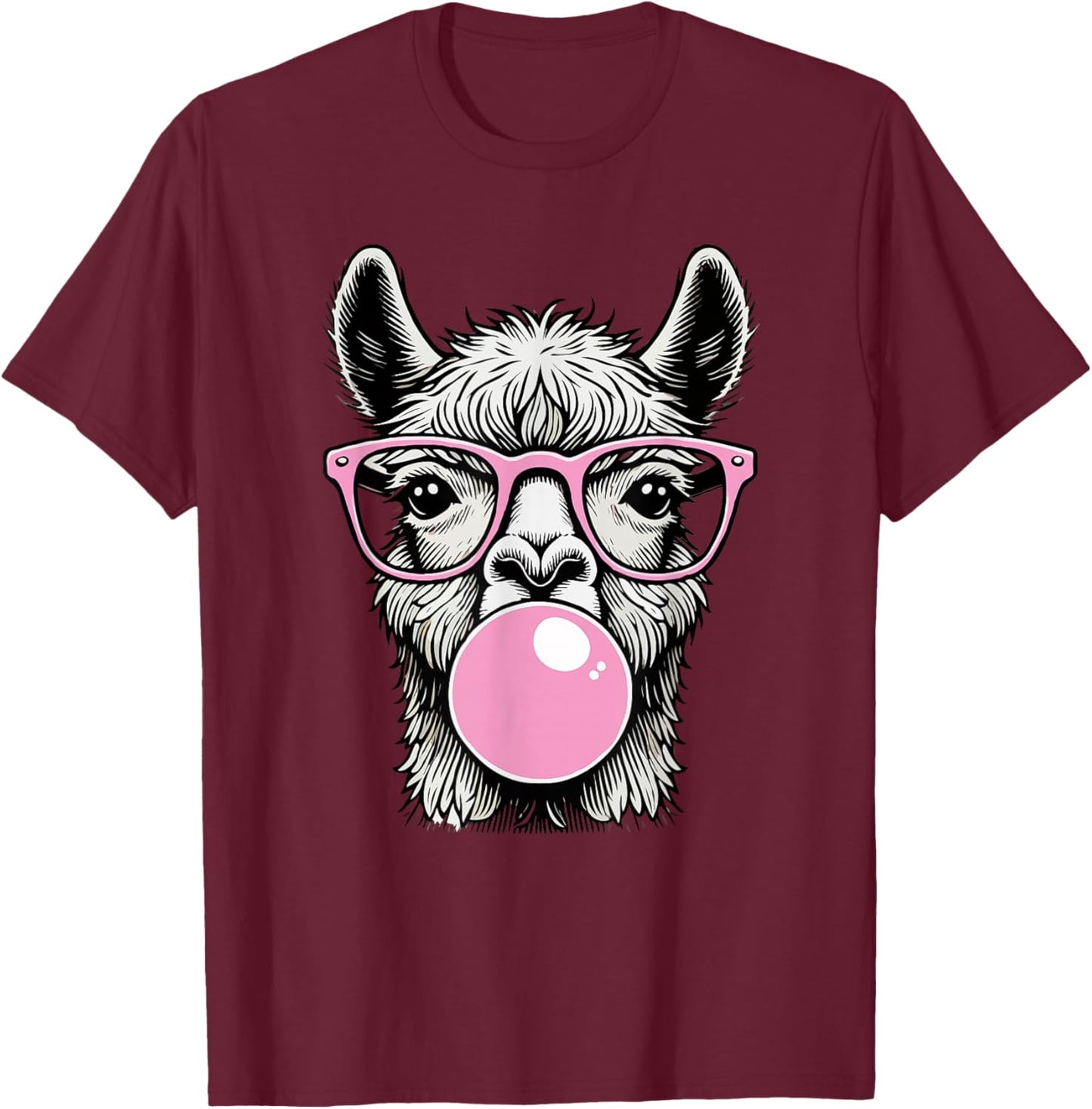 Cute Llama Shirt Funny Llama Lovers T-Shirt - T-Shirt | Maroon