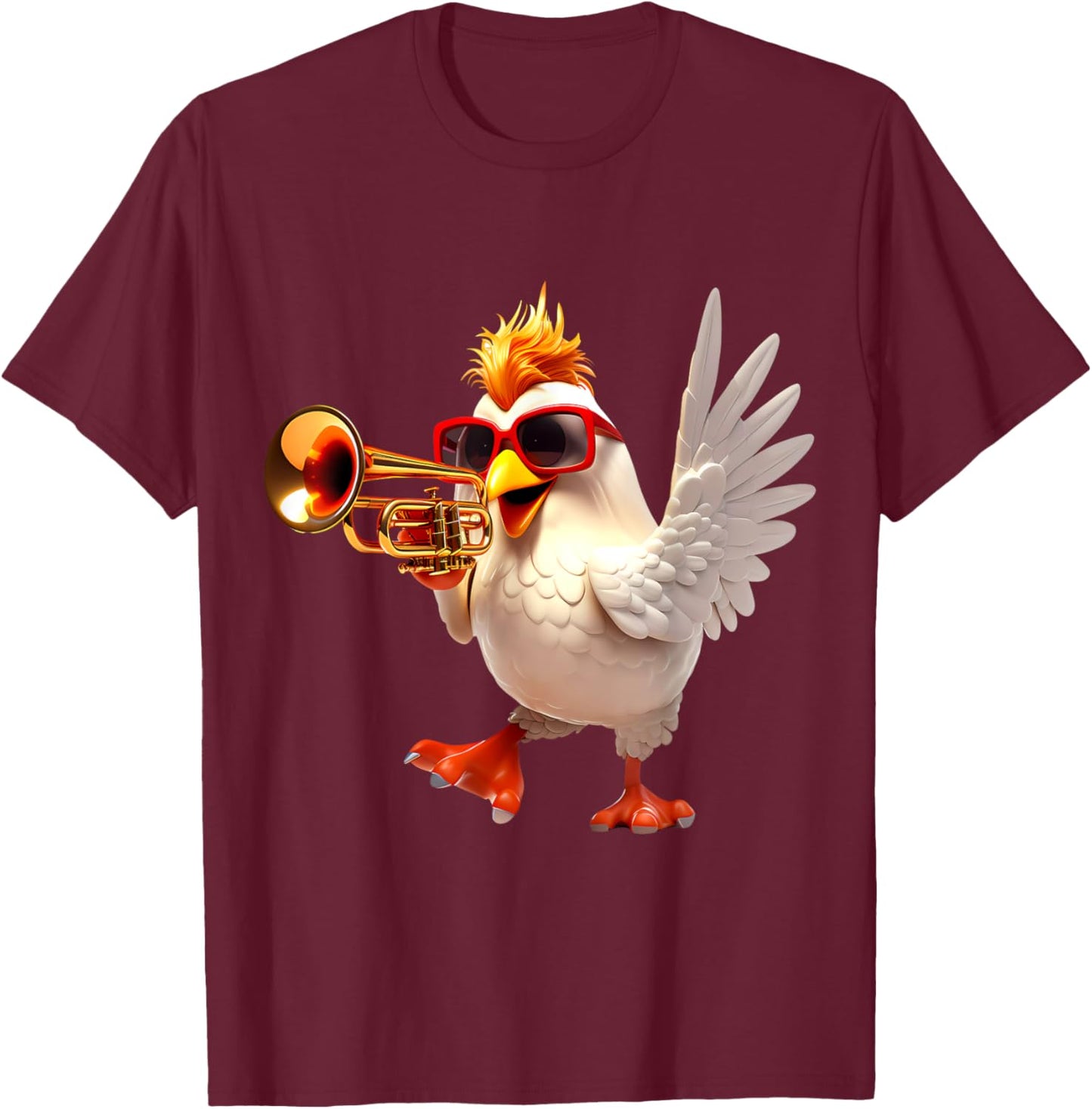 Chicken Trumpet T-Shirt - T-Shirt | Maroon