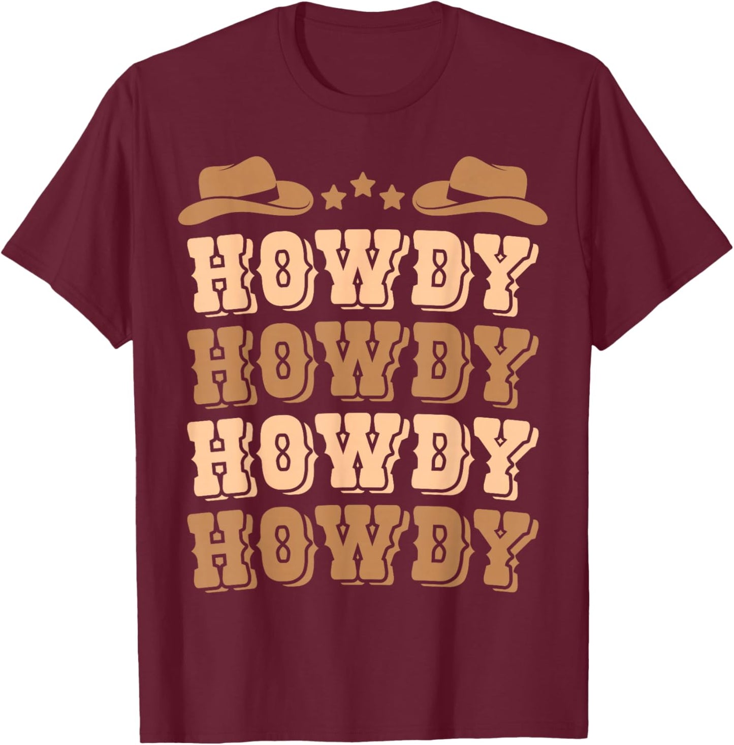 Cute Cowboy Outfit Western Men's Cowboy Rodeo Cow Boys Howdy T-Shirt - T-Shirt | Maroon