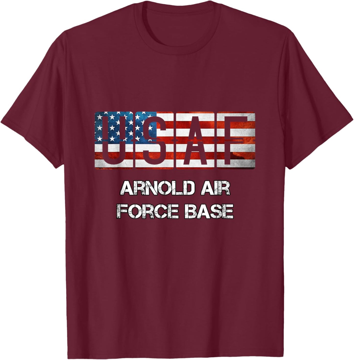 Arnold Air Force Base Tennessee Distressed T-Shirt - T-Shirt | Maroon