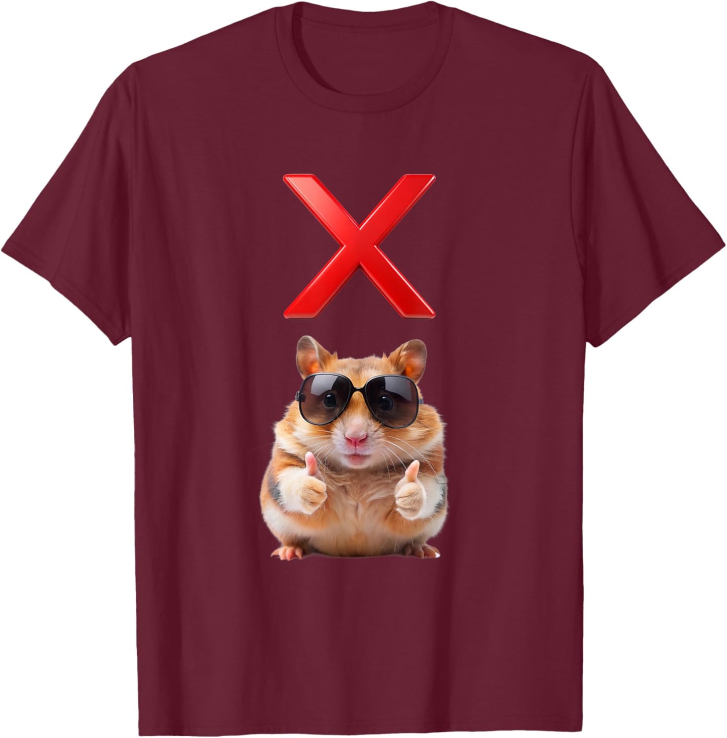 X Hamster für Leute die Witzig sind und gerne Lachen T-Shirt - T-Shirt | Maroon