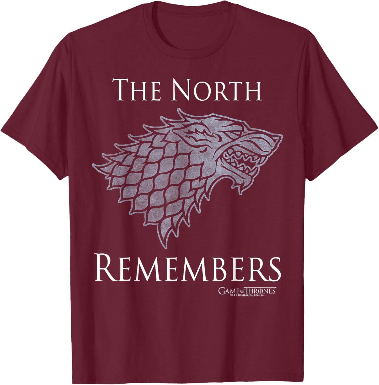 Game Of Thrones House Stark The North Remembers Direwolf T-Shirt - T-Shirt | Maroon