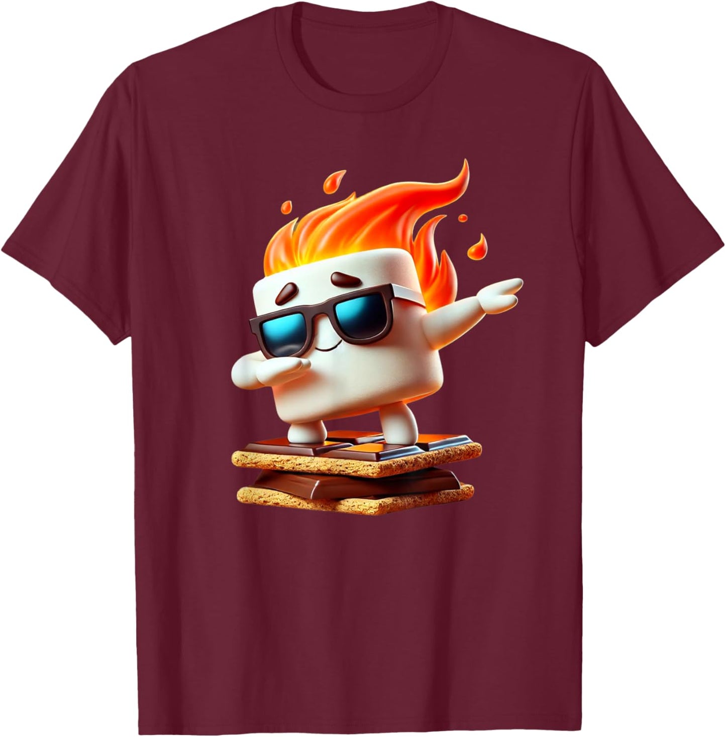 Dabbing Smore Marshmallow Cute Dab Dance Camping Camper Gift T-Shirt - T-Shirt | Maroon