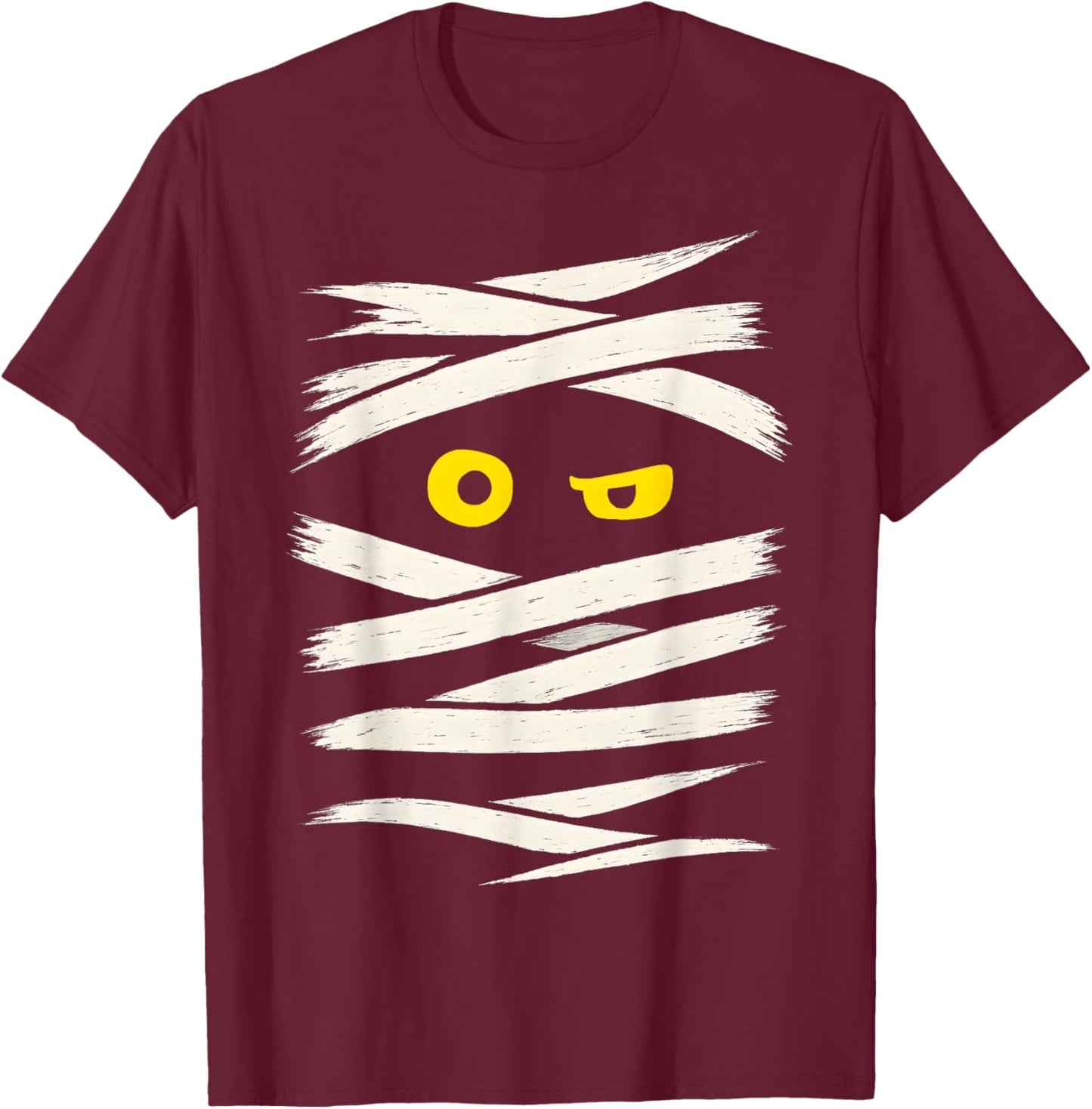 Mummy Wrap Eyes Costume Funny Scary Spooky Halloween T-Shirt - T-Shirt | Maroon