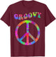 Groovy 70's Tie Dye Design Vintage 70s Gift Retro 70's des T-Shirt - T-Shirt | Maroon