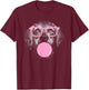 Cute Golden Retriever Wears Glasses And Eats Gum women T-Shirt - T-Shirt | Maroon