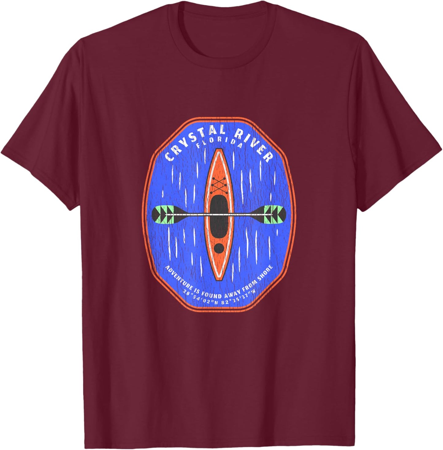 Crystal River Florida Cool Kayaking Souvenir Crystal River T-Shirt - T-Shirt | Maroon