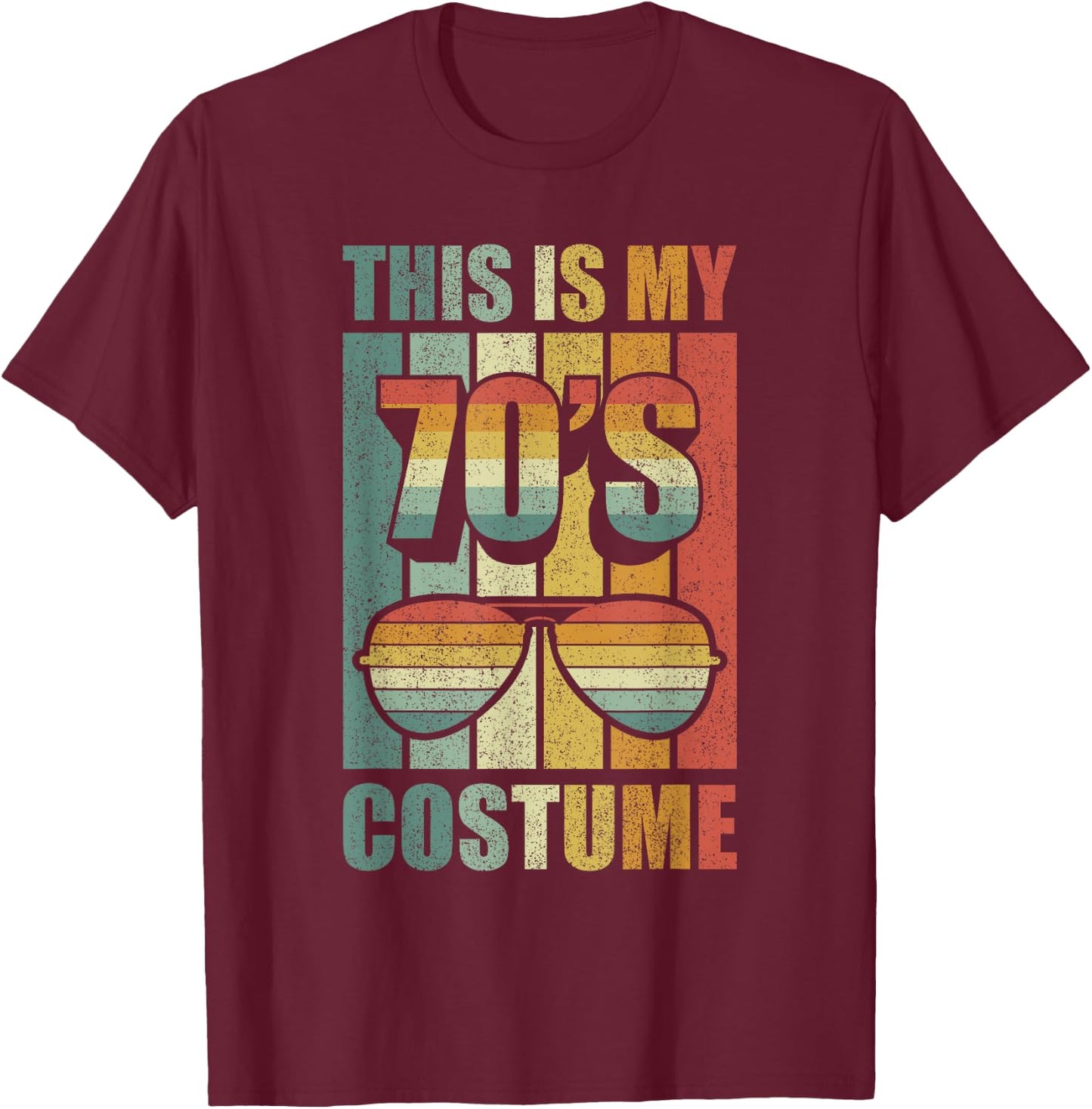 Retro This is My 70's Costume Shirt Funny 70's Party Vintage T-Shirt - T-Shirt | Maroon