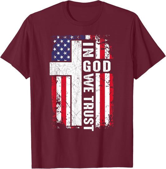 in God We Trust Jesus Lord Patriotic Christian Faith Keep T-Shirt - T-Shirt | Maroon