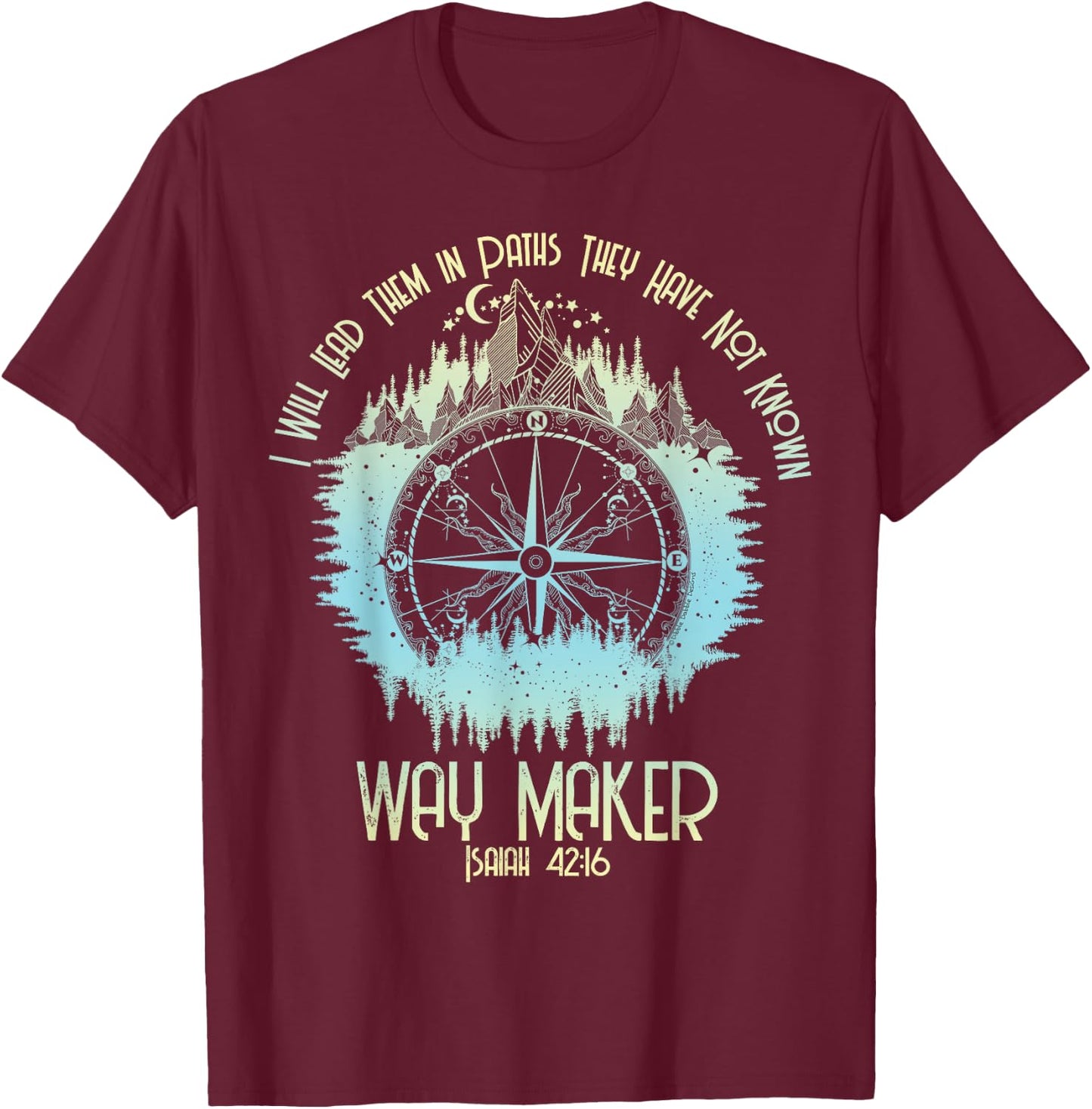 Spiritual Way Maker Bible Verse Christian Faith Way Maker T-Shirt - T-Shirt | Maroon