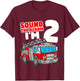 Kids Fire Truck 2 Year Old Firefighter 2nd Birthday Boy Toddler T-Shirt - T-Shirt | Maroon