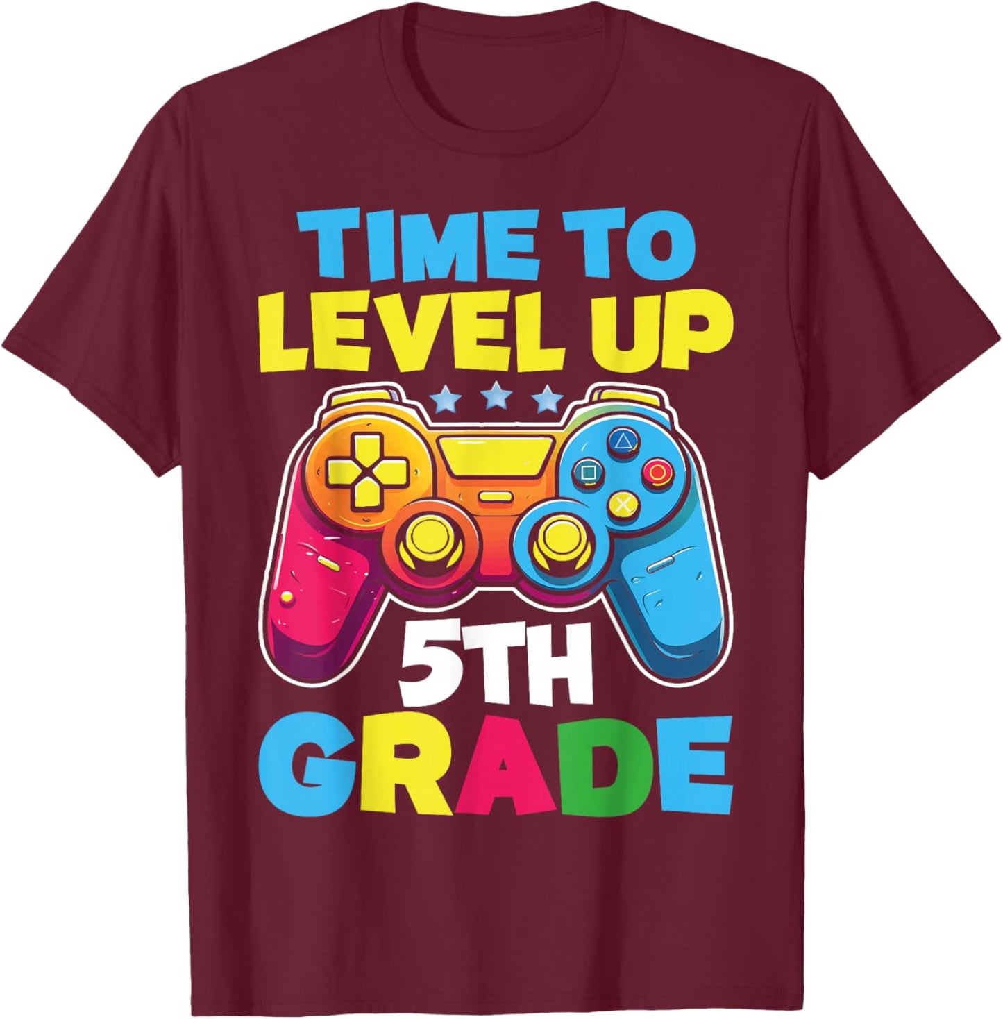 Time To Level Up 5th Grade Video Gamer Kids Back To School T-Shirt - T-Shirt | Maroon