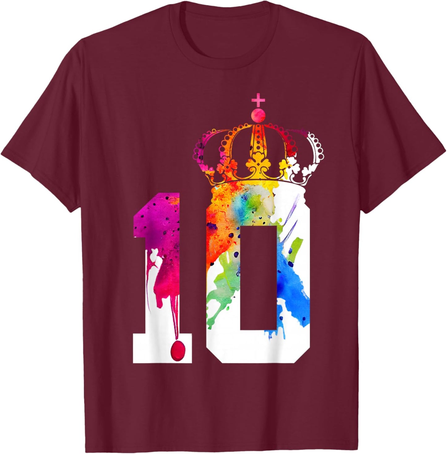 Queen 10 Years King 10th Birthday T-Shirt - T-Shirt | Maroon