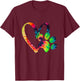 Tie Dye Love Dog Paw Print Animal Paw Dog Lover T-Shirt - T-Shirt | Maroon