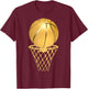 Basketball Player Trophy Game Coach Sports Lover Gold T-Shirt - T-Shirt | Maroon
