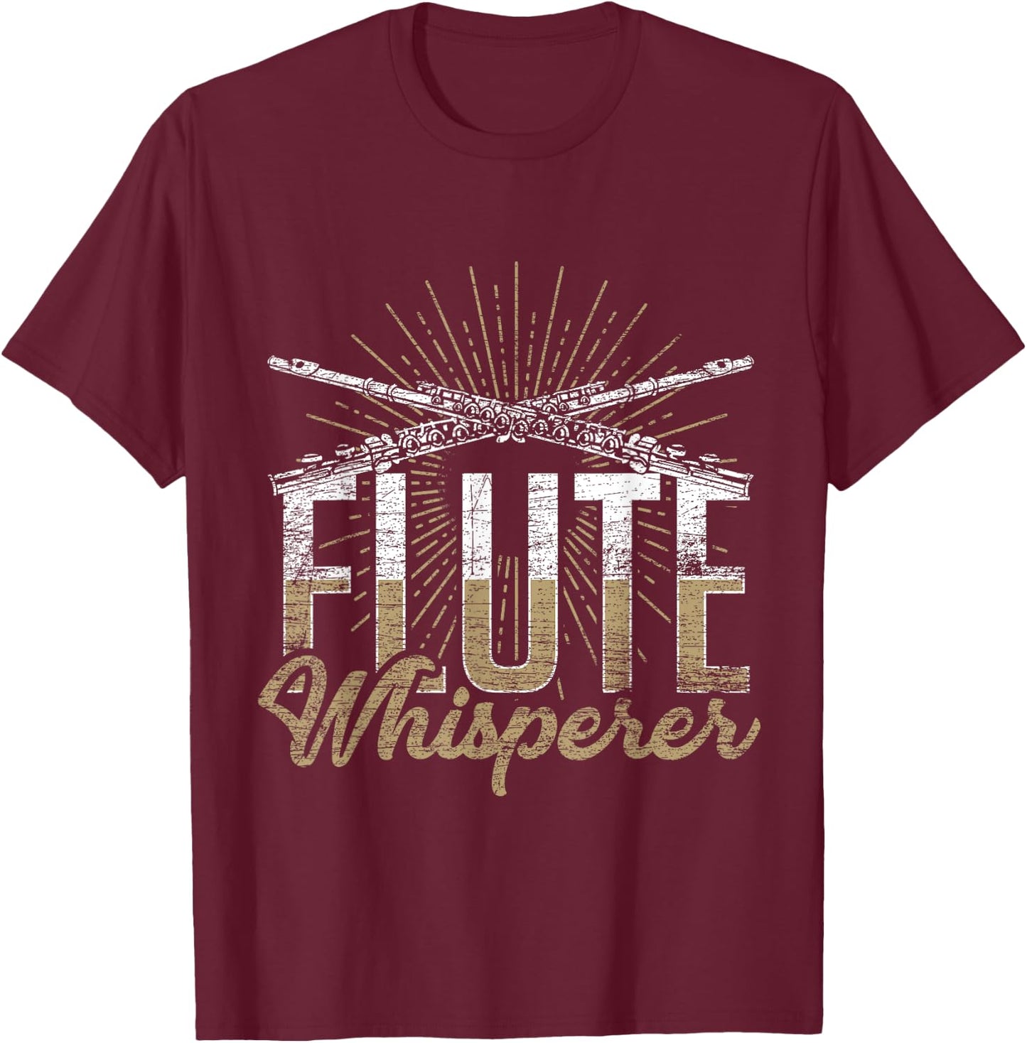 Musical Instrument Marching Band Music Gift Flute T-Shirt - T-Shirt | Maroon