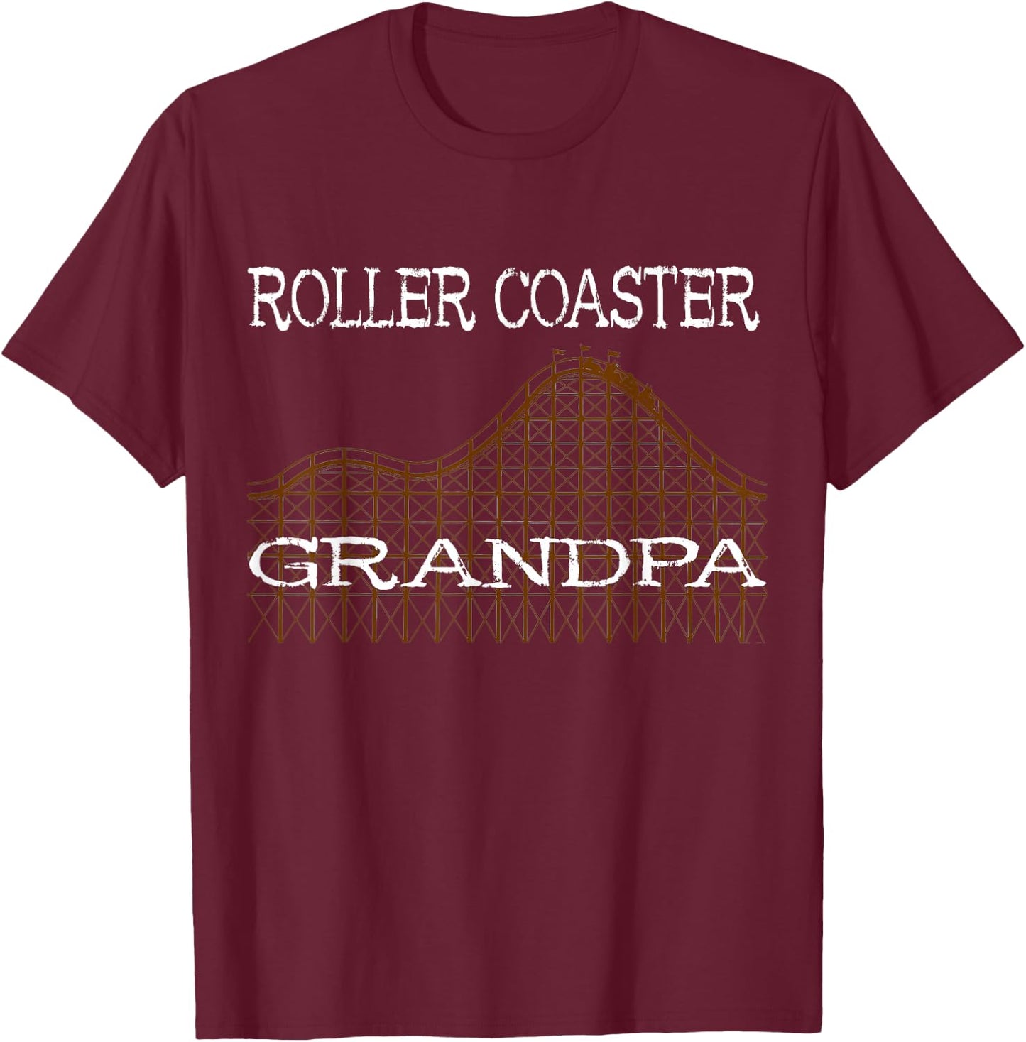 Roller Coaster Grandpa Senior Thrillseeker Amusement Park T-Shirt - T-Shirt | Maroon