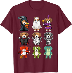 Beagle Dog Spooky Boo-Jee Horror Pumpkin Beagle Halloween T-Shirt - T-Shirt | Maroon