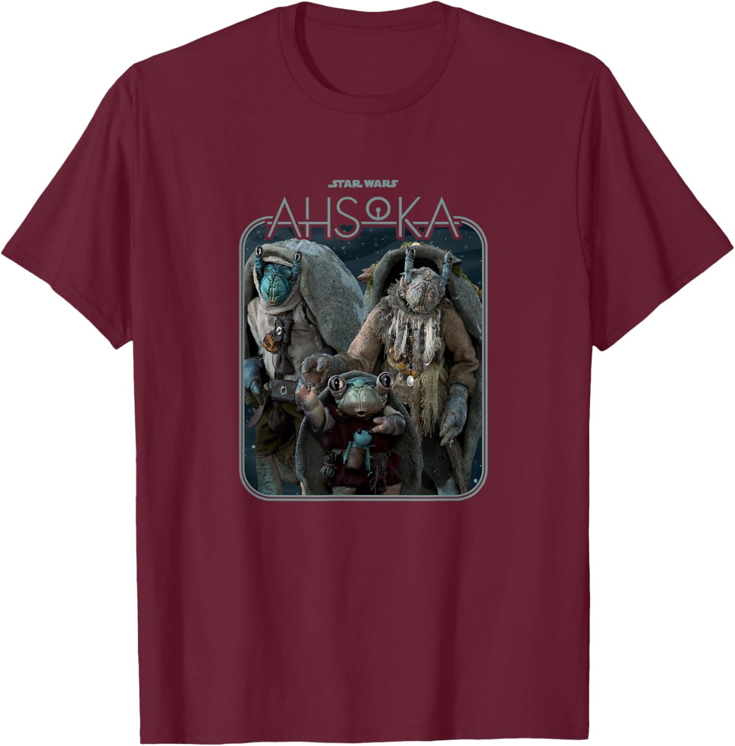 Star Wars: Ahsoka The Noti Group Shot Big Chest Portrait T-Shirt - T-Shirt | Maroon