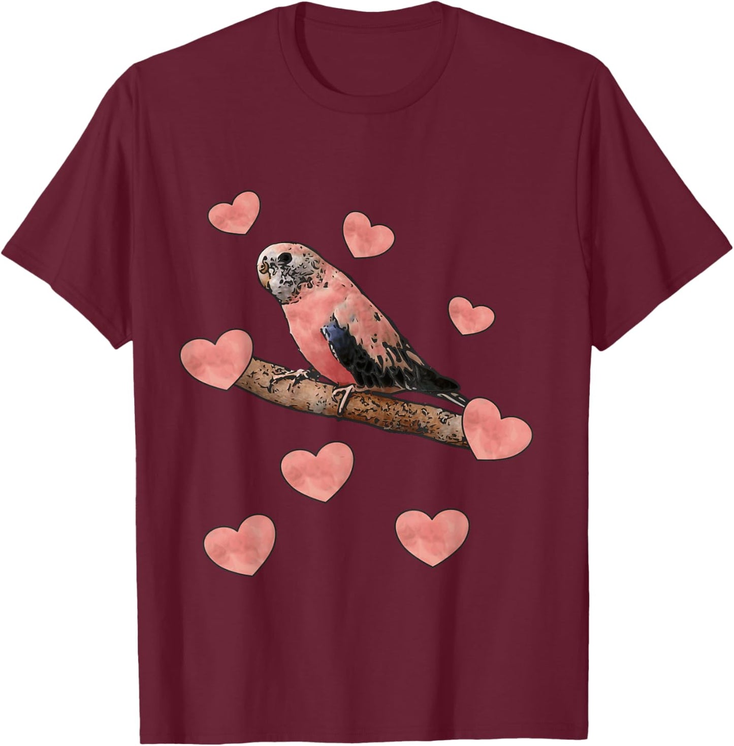 Bourke parakeet love T-Shirt - T-Shirt | Maroon