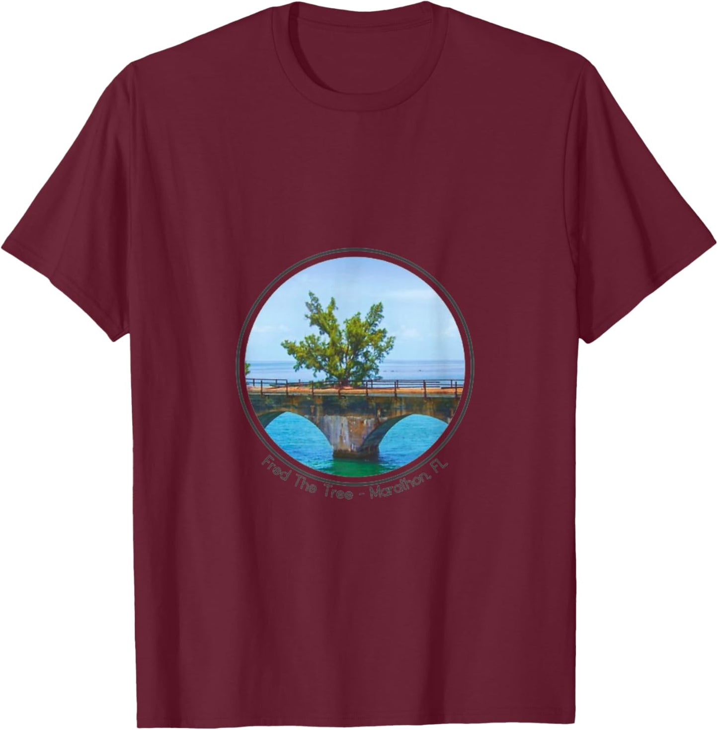 Fred the Tree 7 mile bridge marathon T-Shirt - T-Shirt | Maroon