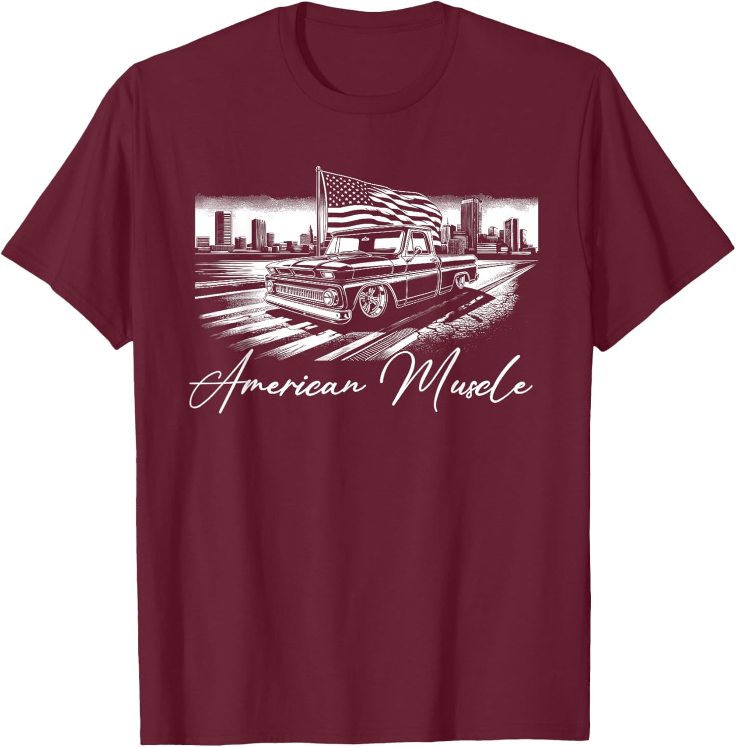 Truck First Generation Custom 10 Classic C10 Truck American T-Shirt - T-Shirt | Maroon