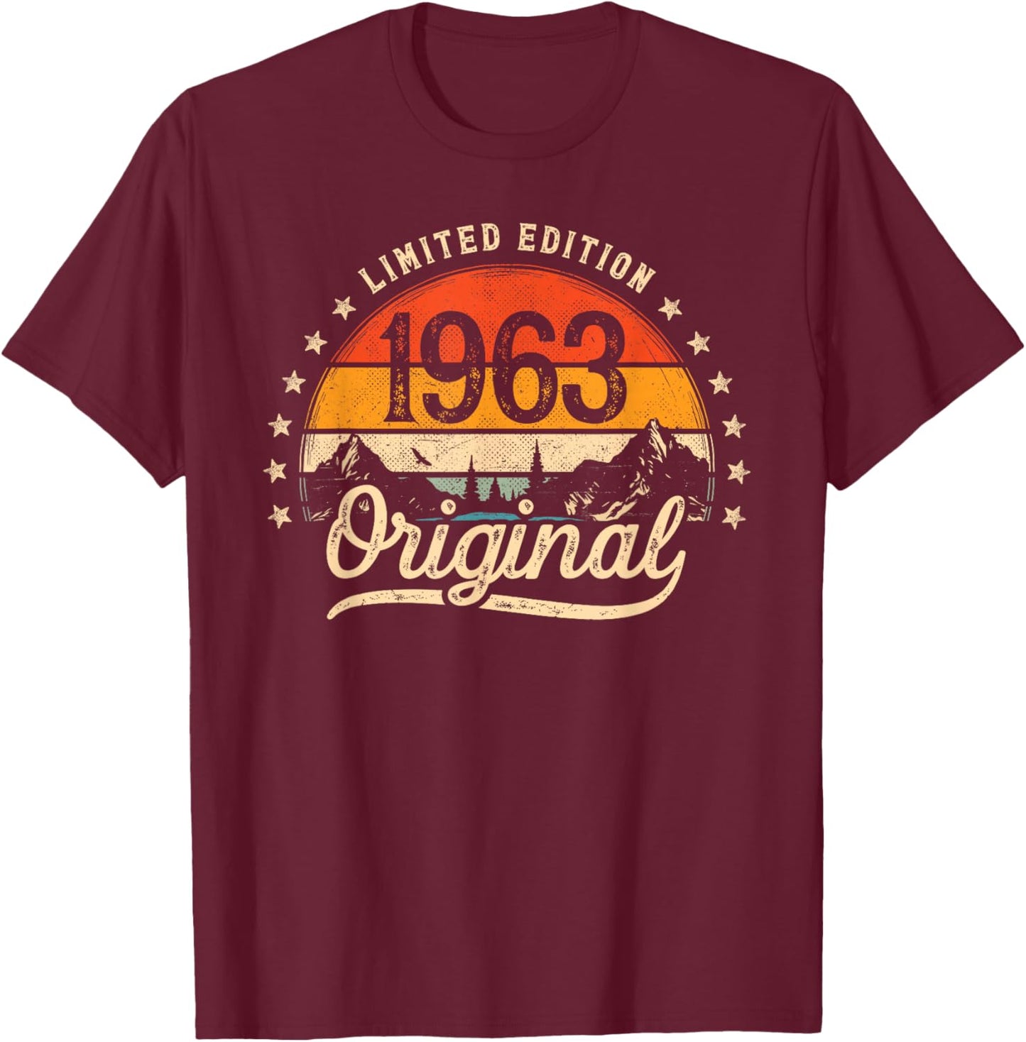 Limited Edition Original 1963 Vintage 63. Geburtstag Mann T-Shirt - T-Shirt | Maroon