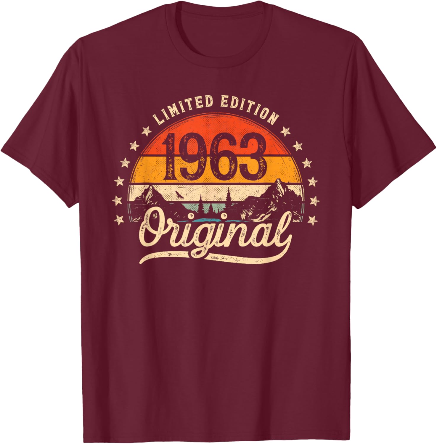 Limited Edition Original 1963 Vintage 63. Geburtstag Mann T-Shirt - T-Shirt | Maroon