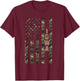 Iowa United States Distressed Camo w US Flag T-Shirt - T-Shirt | Maroon
