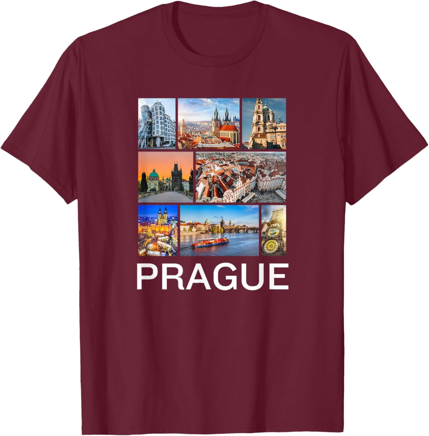 Prague Czech Republic Souvenir Prague T-Shirt - T-Shirt | Maroon