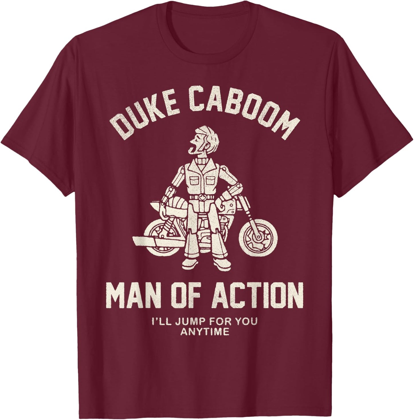 Disney Pixar Toy Story Duke Caboom Man of Action T-Shirt - T-Shirt | Maroon