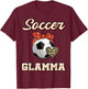 Soccer Glamma Bandana Leopard Heart Fans Mother's Day T-Shirt - T-Shirt | Maroon