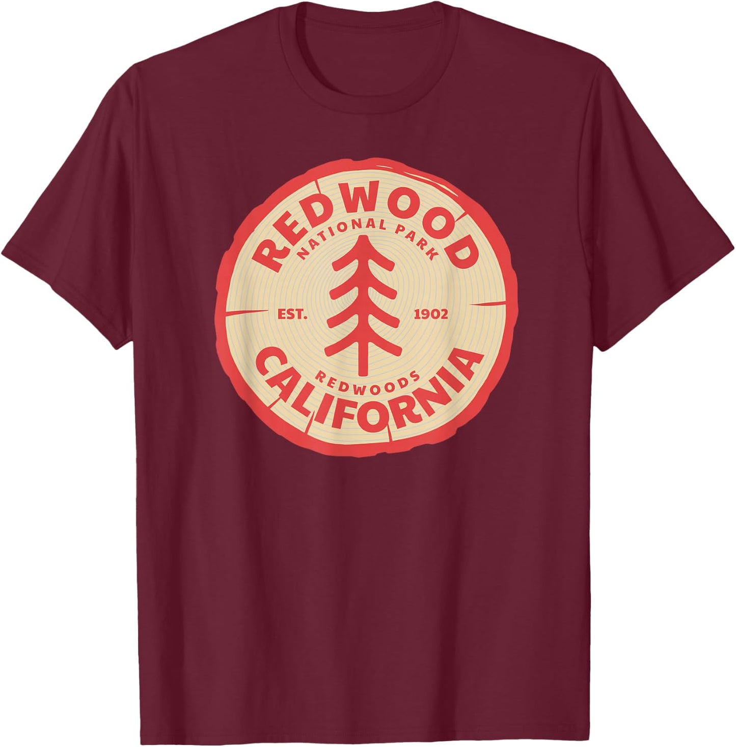 Redwood Trees in the National Forest T-Shirt - T-Shirt | Maroon