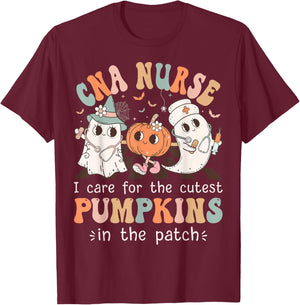 Groovy CNA Boo Crew Funny Nursing Assistant Halloween T-Shirt - T-Shirt | Maroon