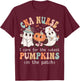 Groovy CNA Boo Crew Funny Nursing Assistant Halloween T-Shirt - T-Shirt | Maroon