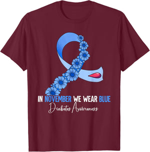 Diabetes Awareness T-Shirt - T-Shirt | Maroon