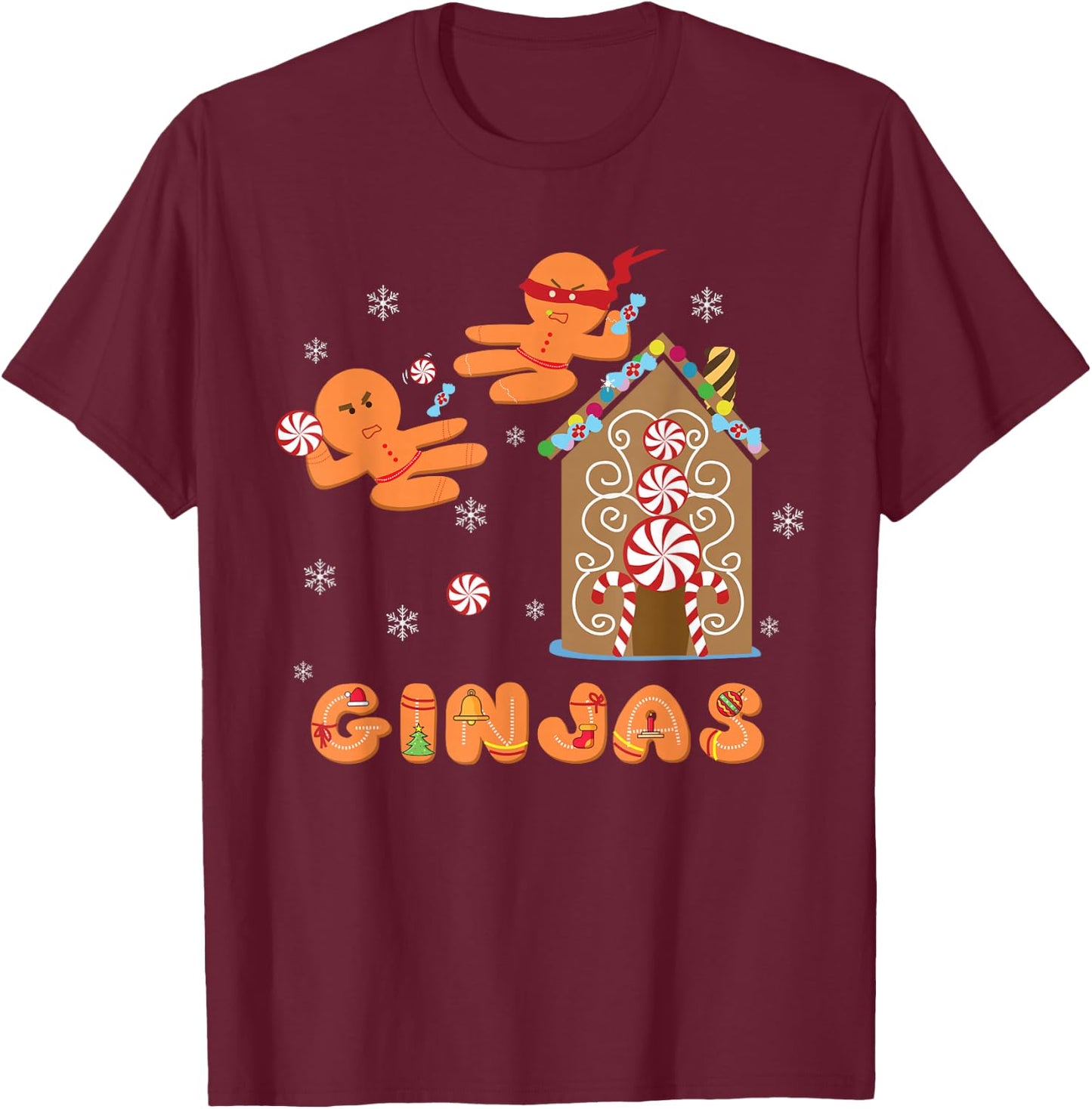Good World Men's Black Cotton Polyester Martial Arts Christmas T-Shirt - T-Shirt | Maroon