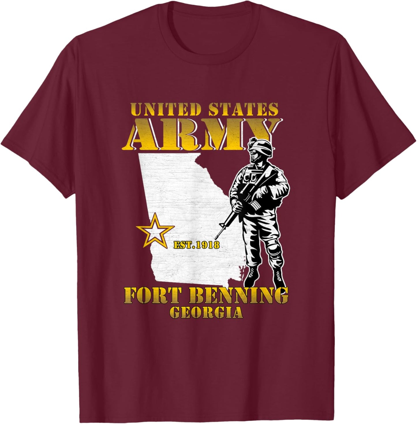 Ft Benning Us Army Base Fort Benning Georgia Ga Sand Hill T-Shirt - T-Shirt | Maroon