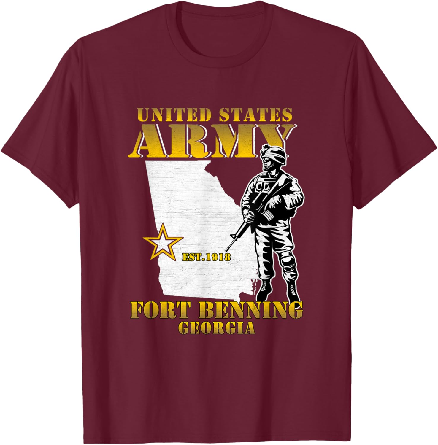 Ft Benning Us Army Base Fort Benning Georgia Ga Sand Hill T-Shirt - T-Shirt | Maroon