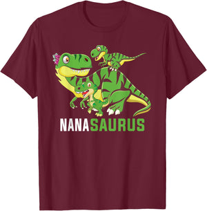 NANAsaurus Cute NANA Saurus Dinosaur Matching Family T-Shirt - T-Shirt | Maroon
