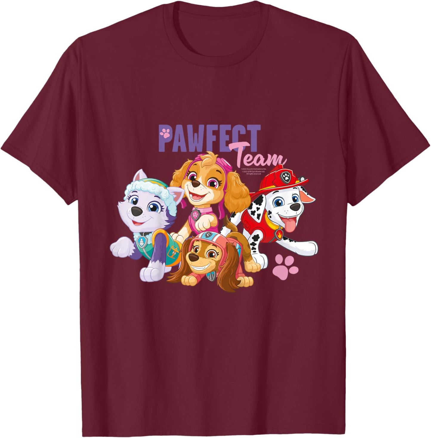 Paw Patrol - Pawfect Team , Black, S T-Shirt - T-Shirt | Maroon
