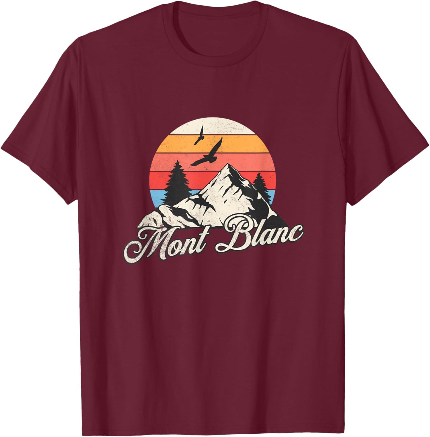 Mont Blanc Souvenir / Mont Blanc , Black, S T-Shirt - T-Shirt | Maroon