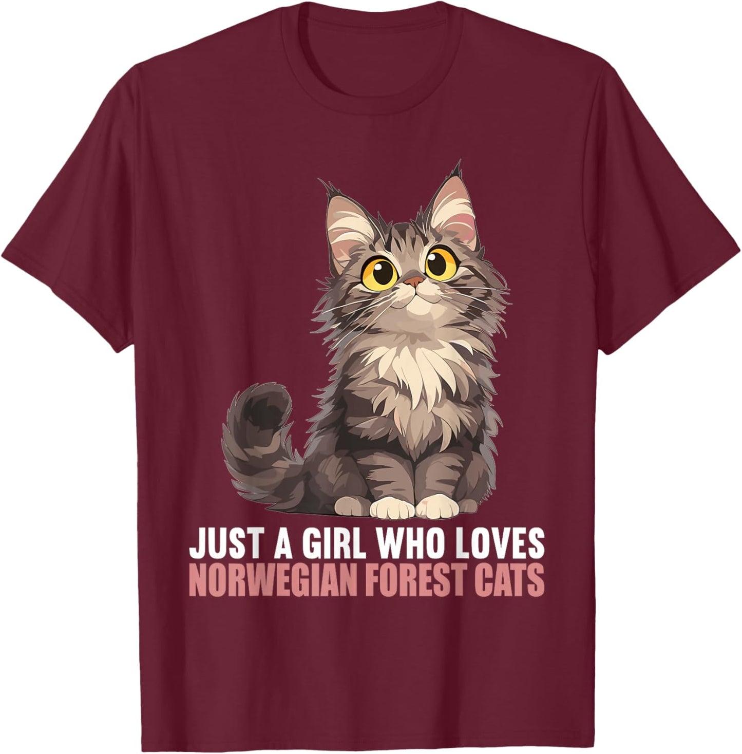 Norwegian Forest Cats Norwegian Forest Cat T-Shirt - T-Shirt | Maroon