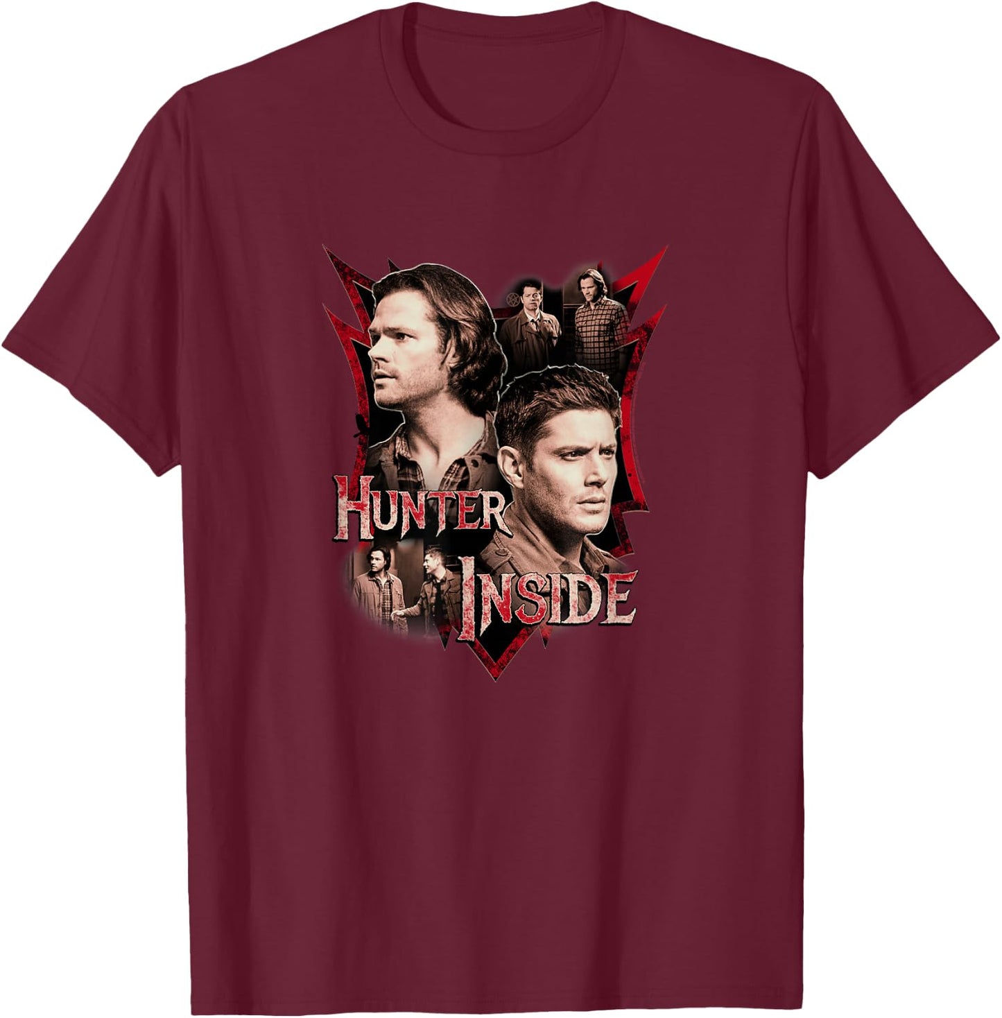 Supernatural Sam & Dean Hunter Inside T-Shirt - T-Shirt | Maroon