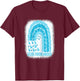DiGeorge Syndrome Awareness Fighter Blue Ribbon Rainbow T-Shirt - T-Shirt | Maroon